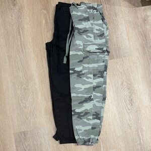 American Eagle Camouflage and Black Cargo Pants